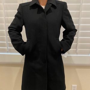 Dark navy pea coat blazer wool flight attendant